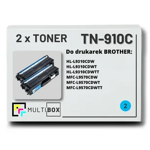 2-PAK Multibox Toner do BROTHER TN910C Cyan zamiennik