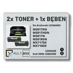 3-PAK Multibox 2x Toner + 1x Bęben do LEXMARK MX717 MX718 63B2H00 52D0Z00 2x25.0K/100.0K zamiennik - 2
