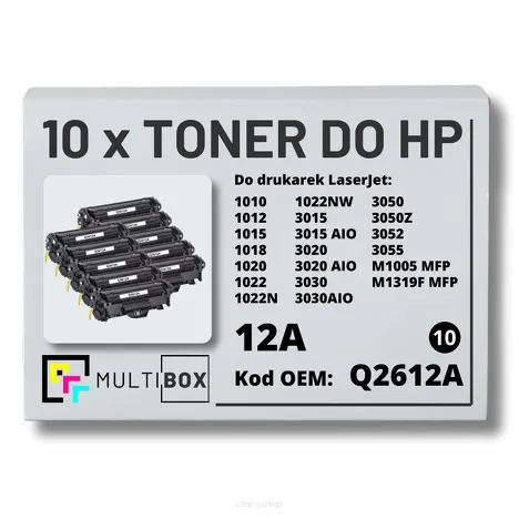 10-PAK Multibox Toner do HP Q2612A 12A 1010 1012 zamiennik