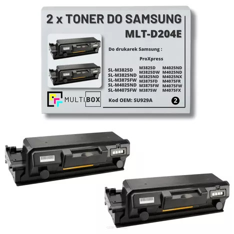 2-pak Toner do SAMSUNG ProXpress M3825 M4025 MLTD204E SU925A 10K Multibox Zamiennik