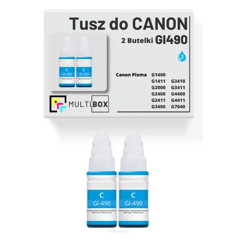 2-PAK Multibox Tusz do CANON GI490C cyan zamiennik