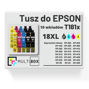 Tusz do EPSON 18XL T1811 T1812 T1813 T1814 10-pak cyan / magenta / yellow / black zamiennik Multibox