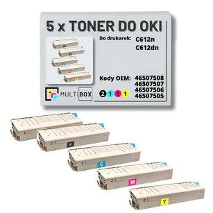 5-PAK Multibox Toner do OKI C612 black/cyan/magenta/yellow zamiennik