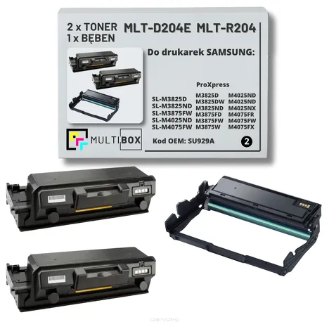 3-PAK Multibox 2x Toner + 1x Bęben  do SAMSUNG ProXpress M3825 M4025 MLTD204E MLTR204 SU925A 10K/30K Zamiennik