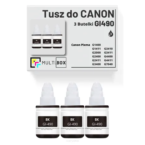 3-PAK Multibox Tusz do CANON GI490BK black zamiennik