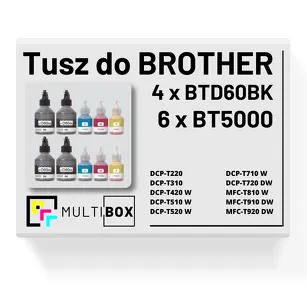 10-PAK Multibox Tusz do BROTHER BTD60BK + BT5000 CMY