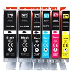 6-PAK Multibox tusz do CANON PGI570XL CLI571XL black pigment / black / cyan / magenta / yellow zamiennik - 2