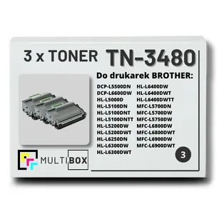 Toner do BROTHER TN-3480 3-pak Multibox zamiennik