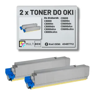 2-PAK Multibox Toner do OKI C8600 C8800 43487712 black zamiennik