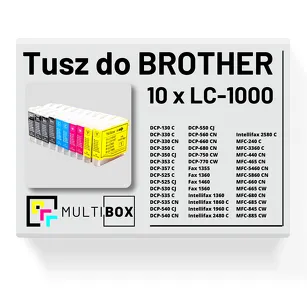 10-PAK Multibox Tusz do BROTHER LC1000