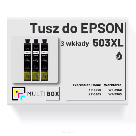 Tusz do EPSON 503XL T09R1 C13T09R14010 3-pak black zamiennik Multibox