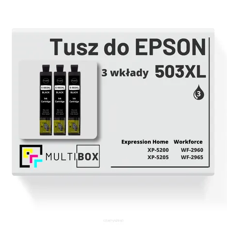 3-PAK Multibox Tusz do EPSON 503XL T09R1 C13T09R14010 black zamiennik