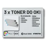 3-PAK Multibox Toner do OKI C824 C834 C844 47095704 black zamiennik - 2