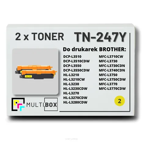 2-PAK Multibox Toner do BROTHER TN247Y Yellow zamiennik