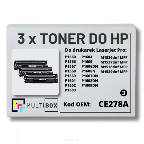 Toner do HP CE278A 78A P1566 P1606 3-pak Zamiennik Multibox