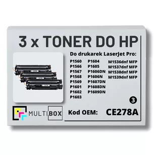 Toner do HP CE278A 78A P1566 P1606 3-pak Zamiennik Multibox