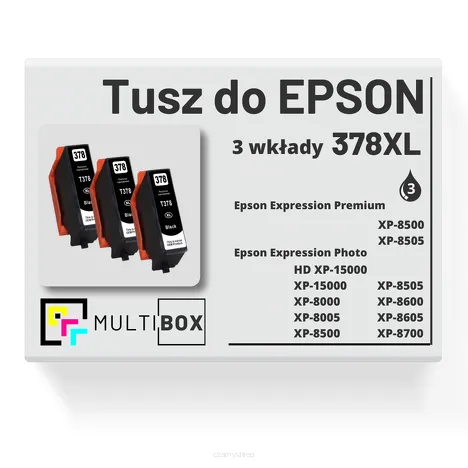 3-PAK Multibox Tusz do EPSON 378XL T3791 C13T37914010 black zamiennik