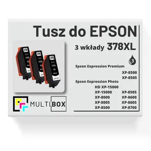 Tusz do EPSON 378XL T3791 C13T37914010 3-pak black zamiennik Multibox