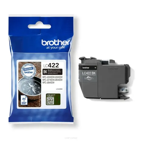 BROTHER tusz LC422BK oryginalny czarny 550 stron