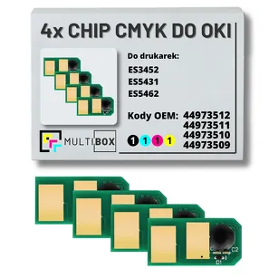 4-PAK Multibox zestaw Chipów CMYK do OKI ES5431 ES3452 ES5462 7,0K/3x6,0K