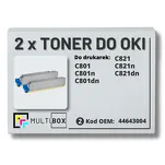 2-PAK Multibox Toner do OKI C801 C821 44643004 black zamiennik - 2