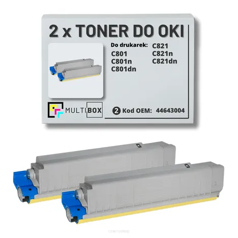 2-PAK Multibox Toner do OKI C801 C821 44643004 black zamiennik