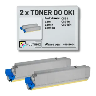 2-PAK Multibox Toner do OKI C801 C821 44643004 black zamiennik