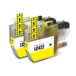 2-PAK Multibox Tusz do BROTHER LC422Y yellow zamiennik - 2