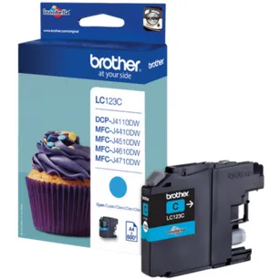 BROTHER tusz LC123C oryginalny cyan 600 stron