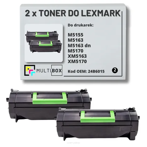 2-PAK Multibox Toner do LEXMARK M5155 XM5163 24B6015 2x35.0K zamiennik