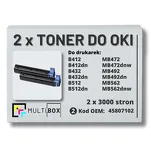 2-PAK Multibox Toner  do OKI B412 B432 B512 MB472 MB492 MB562 45807102  zamiennik - 2