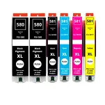 6-PAK Multibox tusz do CANON PGI580XL CLI581XL black pigment / black / cyan / magenta / yellow zamiennik - 2