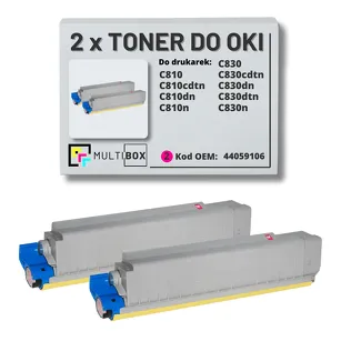 2-PAK Multibox Toner do OKI C810 C830 44059106 magenta zamiennik