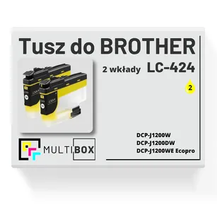 2-PAK Multibox Tusz do BROTHER LC424Y yellow zamiennik