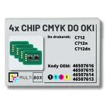 4-PAK Multibox zestaw Chipów CMYK do OKI C712 11,0K/3x11,5K - 2