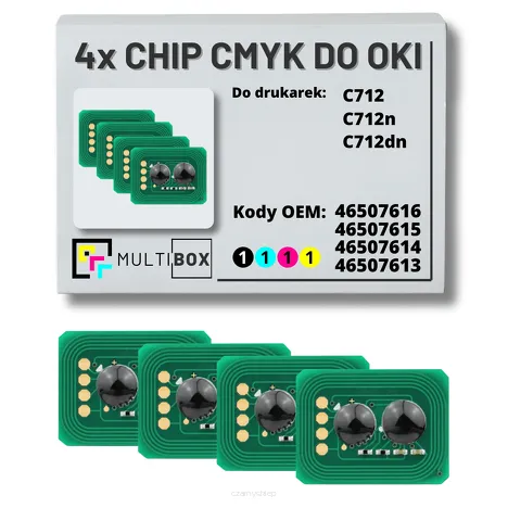 4-PAK Multibox zestaw Chipów CMYK do OKI C712 11,0K/3x11,5K