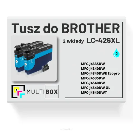 2-PAK Multibox Tusz do BROTHER LC426XLC cyan zamiennik