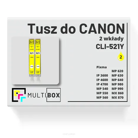 2-PAK Multibox Tusz do CANON CLI521Y yellow zamiennik
