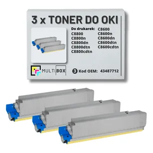 3-PAK Multibox Toner do OKI C8600 C8800 43487712 black zamiennik