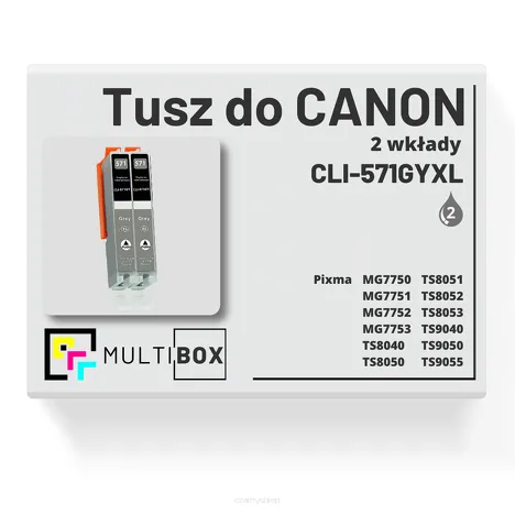 2-PAK Multibox Tusz do CANON CLI571GYXL grey zamiennik