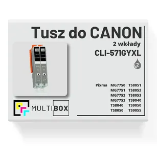 2-PAK Multibox Tusz do CANON CLI571GYXL grey zamiennik