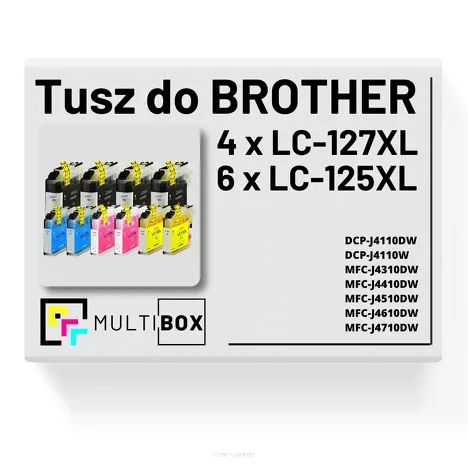 10-PAK Multibox Tusz do BROTHER LC127XL LC125XL