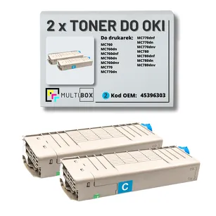 2-PAK Multibox Toner do OKI MC760 MC770 MC780 45396303 cyan zamiennik