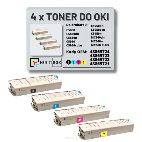 4-PAK Multibox Toner do OKI C5850 C5950 MC560 black/cyan/magenta/yellow zamiennik