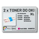 2-PAK Multibox Toner do OKI C510 C511 MC562 44469723 XL magenta zamiennik - 2