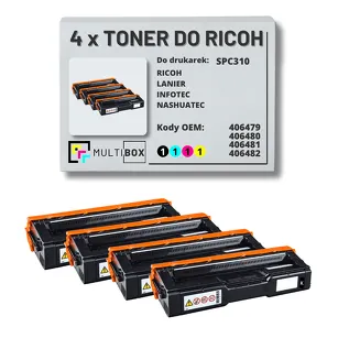 4-PAK Multibox toner do RICOH SPC310 406479 406480 406481 406482 zamiennik