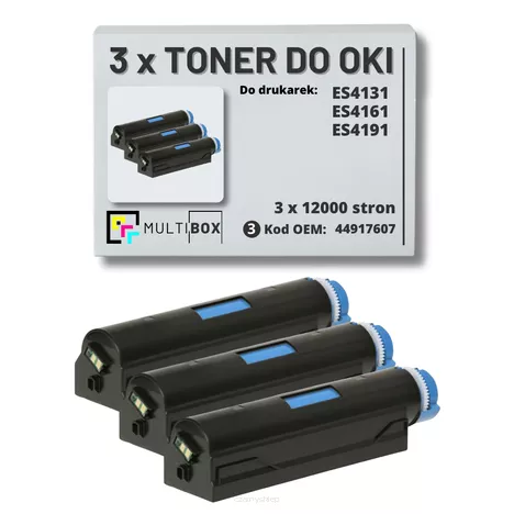 Toner do OKI ES4131 ES4161 ES4191 44917607 3 pak zamiennik Multibox