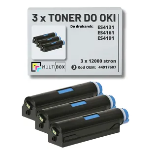 3-PAK Multibox Toner do OKI ES4131 ES4161 ES4191 44917607  zamiennik