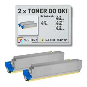 2-PAK Multibox Toner do OKI C823 C833 C843 46471101 yellow zamiennik