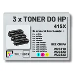 3-PAK Multibox Toner do HP 415X CMY W2031X W2032X W2033X zamiennik BEZ CHIPA - 2
